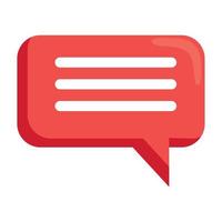 red speech bubble message vector