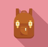 Survival backpack icon, flat style vector