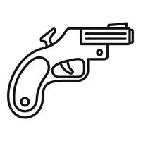 icono de pistola de bengalas, estilo de contorno vector