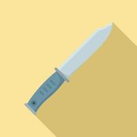 Survival hunter knife icon, flat style vector