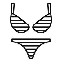 icono de ropa de playa de niña, estilo de esquema vector