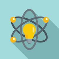 Atom idea innovation icon, flat style vector