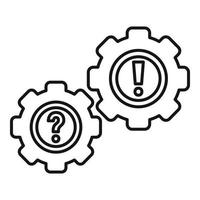 Gear system innovation icon, outline style vector