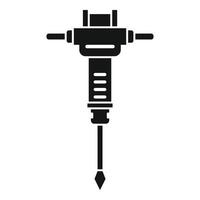 Construction hammer drill icon, simple style vector