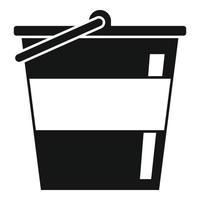 Reconstruction metal bucket icon, simple style vector