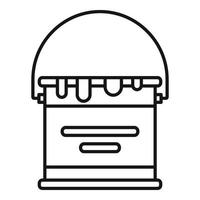 Reconstruction paint bucket icon, outline style vector
