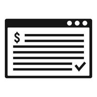 Web page online loan icon, simple style vector