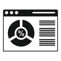 Conversion rate web page icon, simple style vector