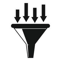 Conversion rate funnel icon, simple style vector