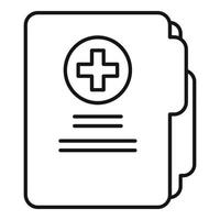 Medical folder icon, outline style vector