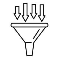 Conversion rate funnel icon, outline style vector