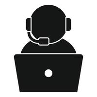 Laptop service support icon, simple style vector