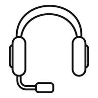 icono de auriculares, estilo de esquema vector