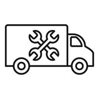 Service center truck icon, outline style vector