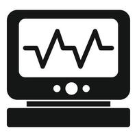 icono de monitor de frecuencia cardíaca clínica, estilo simple vector