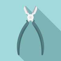 Medical pliers icon, flat style vector