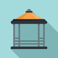 Patio gazebo icon, flat style vector