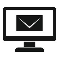 Service monitor mail icon, simple style vector