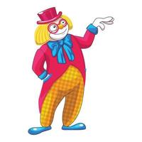 Magician clown icon, cartoon style vector
