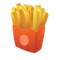 French potato fries icon, cartoon style vector