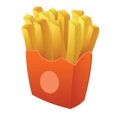 Premium Vector  French fries potatoes in red package box snack fast food  takeaway popular roasted potatoes chips sticks snack in cardboard packing  isolated on white background realistic 3d ector illustration