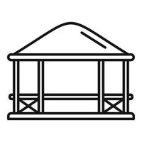 Architecture gazebo icon, outline style vector