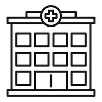 Hospital building icon, outline style vector