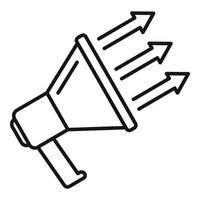 Megaphone conversion rate icon, outline style vector