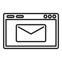 icono de correo de la página web del centro de servicio, estilo de esquema vector