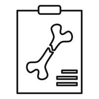 Xray bone image icon, outline style vector