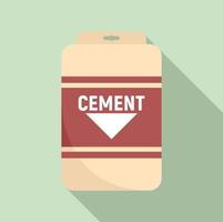 Cement sack icon, flat style vector