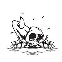 sketsa Skull for your design Vector