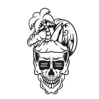 sketsa Skull for your design Vector