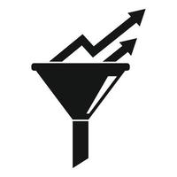 Conversion rate graph funnel icon, simple style vector