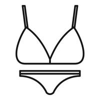 Piece swimsuit icon, outline style vector