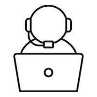 Laptop service support icon, outline style vector