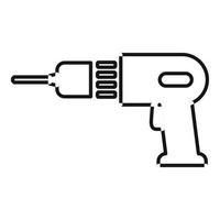 Hand drill icon, outline style vector