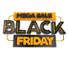 mega venda sexta-feira negra objeto de renderização 3d png