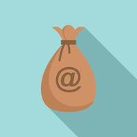 Money bag loan icon, flat style vector