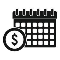 icono de fecha de calendario de préstamo en línea, estilo simple vector