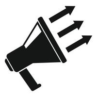 Megaphone conversion rate icon, simple style vector