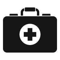 First aid kit bag icon, simple style vector