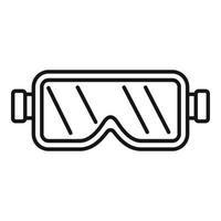 icono de gafas de protección de construcción, estilo de esquema vector