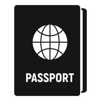 icono de pasaporte internacional, estilo simple vector