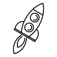 icono de innovación de cohetes de potencia, estilo de esquema vector