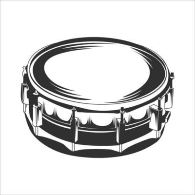 Retro Snare Drum vector, Vintage Snare Drum Illustration