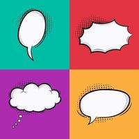 comic speech bubble pop art vector set V03