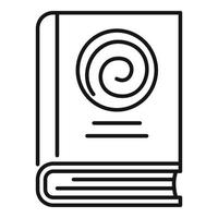 Hypnosis book icon, outline style vector