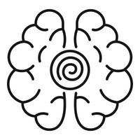 Brain hypnosis icon, outline style vector