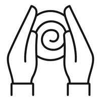 Hypnosis hands icon, outline style vector